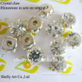 Rhinestone in sew-on setting metal claw crystal beads